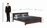 Trinity Solid Sheesham Wood Bed Without Storage (King Size, Walnut Finish)